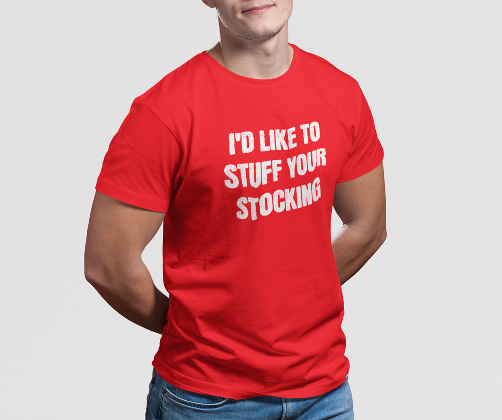 Xmas - His & Hers - 'Stuff Your Stocking / Candy Cane In Pocket' T-Shirts / Sweatshirts